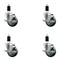 Service Caster 3.5'' Thermoplastic Rubber Swivel 1-3/8'' Expanding Stem Caster Set with Brake, 4PK SCC-EX20S3514-TPRB-TLB-138-4 - alternate 1
